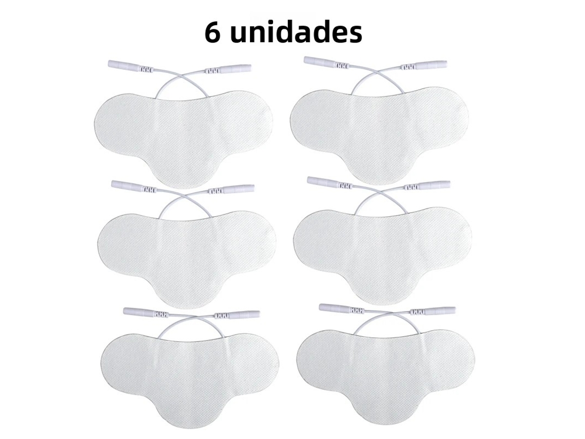 (6 Unidades) Almofadas De Silicone Ems, Eletrodos Ems Autoadesivos Para O Pescoço, Tamanho 6,5*13 Cm