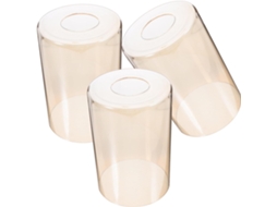 Conjunto de 3 Cúpulas Cilíndricas de Vidro Âmbar para Substituição em Luminárias Pendentes, Lustres e Lâmpadas Externas. SFUSHOS