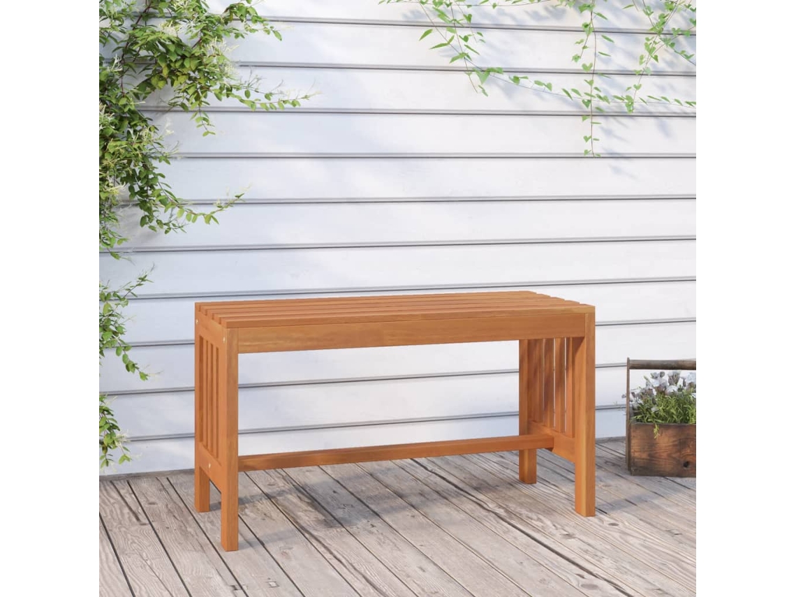 Vidaxl Banco De Jardim 80 Cm Madeira De Eucalipto Maciça