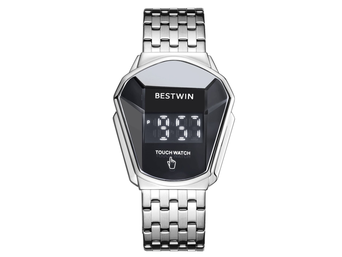 Relógio Masculino Touch (pulseira De Aço Branca E Preta)