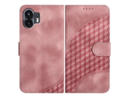 Capa De Couro Para Celular Com Relevo De Cabeça De Elefante E Cordão Para Nothing Phone 2