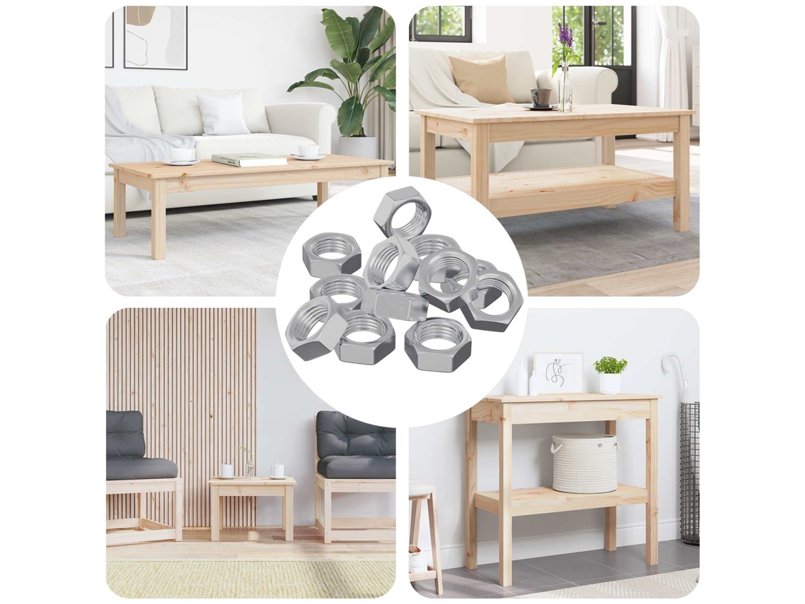 Vidaxl Porca Hexagonal 23377 Pcs Prateado Metal