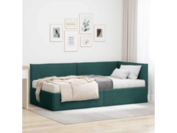 Vidaxl Estrutura De Cama De Canto Com Colchão 2 Pcs Verde Veludo