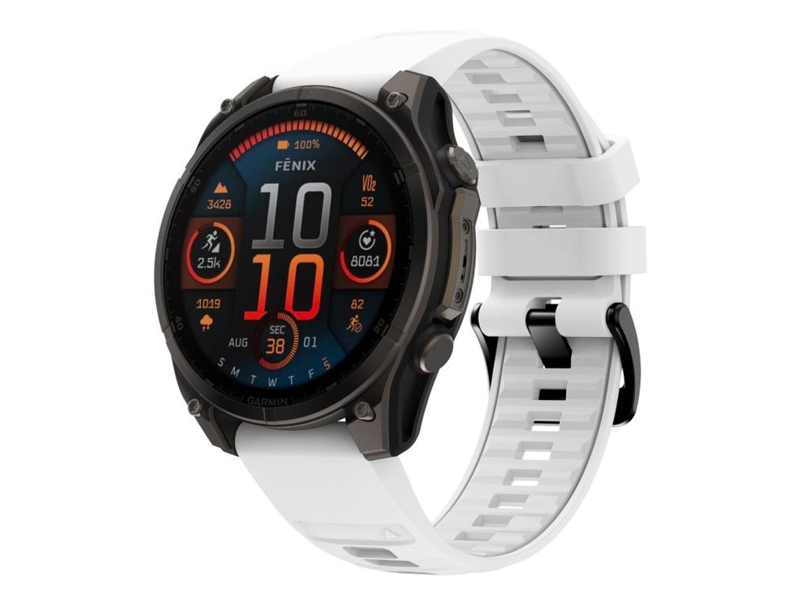 Bracelete Para Garmin (20mm) - Silicone Cor Sólida - Liberação Rápida - Fivela De Aço Preta Branca