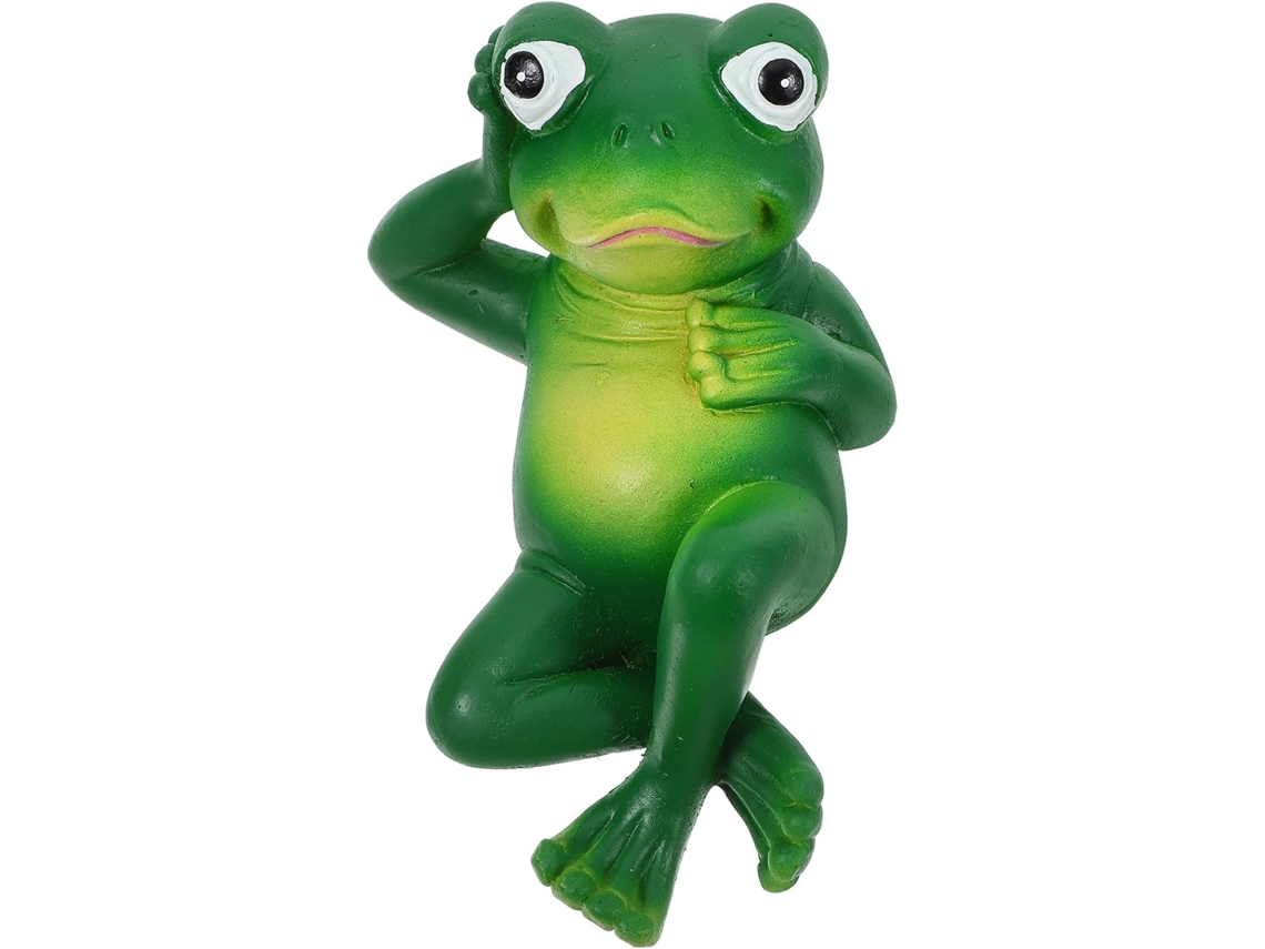Estatueta de Sapo com Design Divertido, Feita de Resina, para Jardins e Ambientes Internos. Peça Decorativa para o CHABERLU