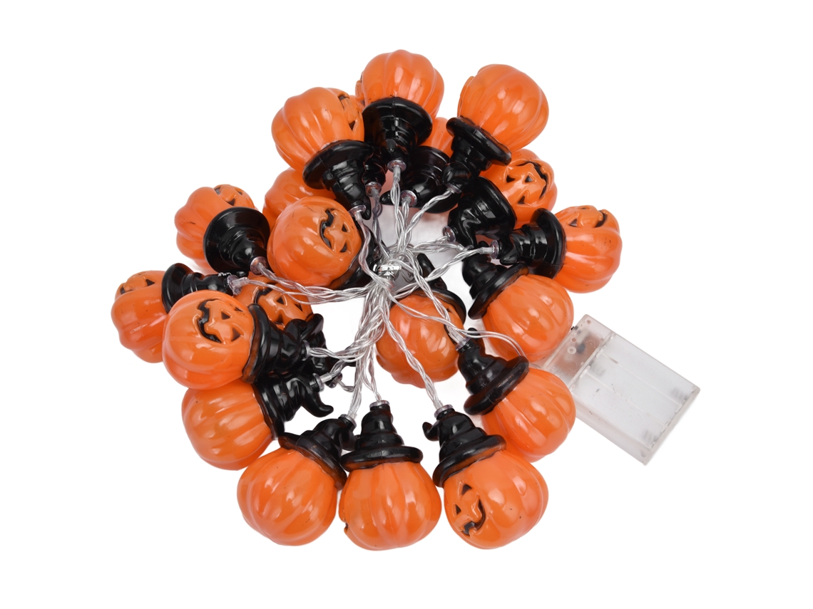 Luz de Cadeia de Abóbora Led 20led 3m Modo Duplo Decorativa Festa Halloween Casa