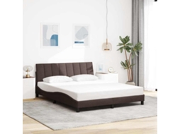 Vidaxl Estrutura De Cama Sem Colchão Hanko 160x200 Cm Tecido Castanho-escuro
