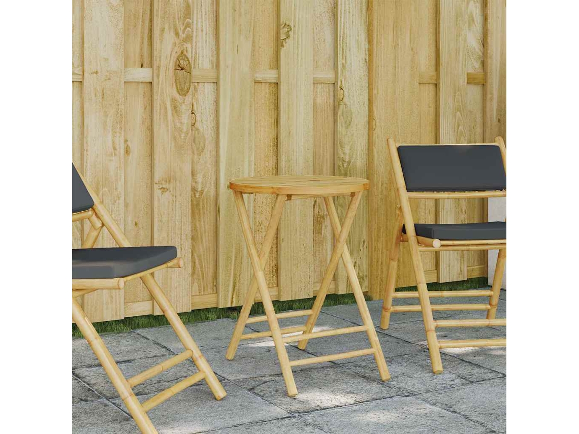 Vidaxl Mesa De Jardim Dobrável Ø55x75 Cm Bambu