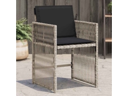 Vidaxl Cadeiras De Jardim Com Almofadões 4 Pcs Vime Pe Cinzento-claro