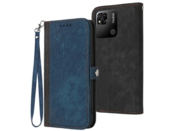 Capa De Celular Em Couro Com Alça De Mão Dobrável Dupla E Fivela Lateral Para Xiaomi Redmi 9c
