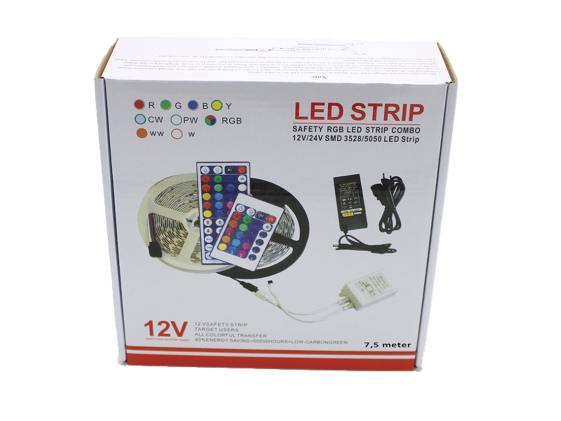 Fita Led, 7,5 M, Rgb, Comando Remoto, Para Decoração De Móveis, Televisão, Prateleiras E Ambientes Internos