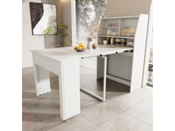 Mesa Extensível Branca 52/132,5x80x76cm, Armazenamento.-mh