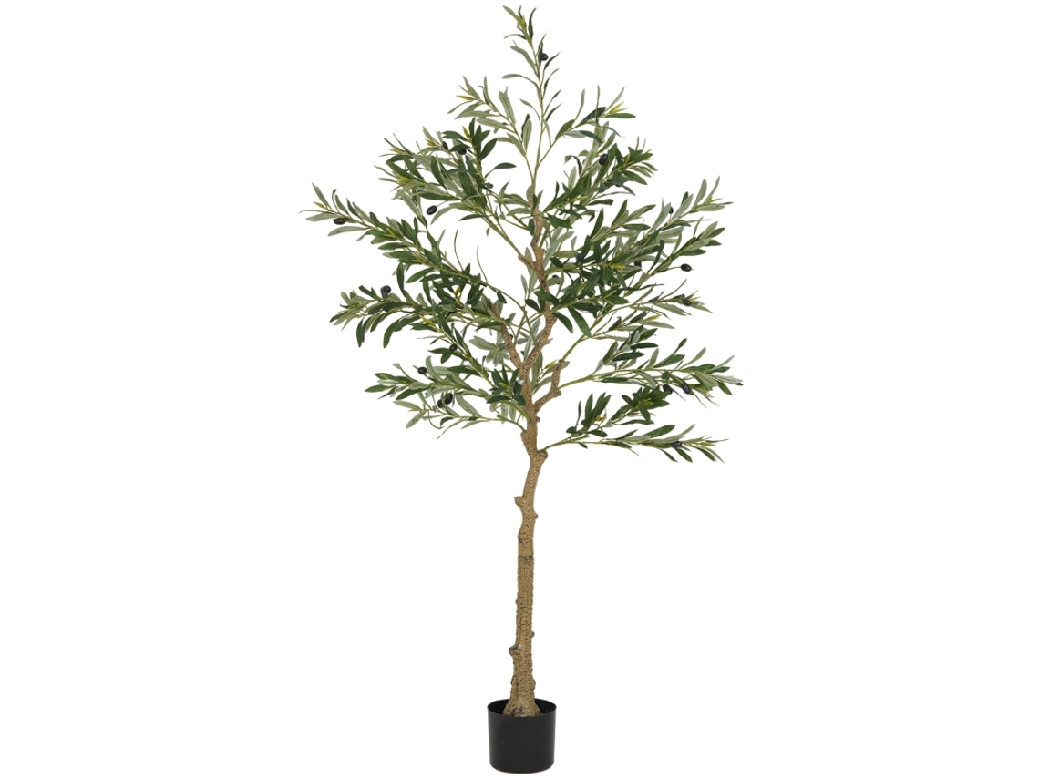 Planta Artificial Oliveira 150cm 720 Folhas 40 Azeitonas Vaso Estável