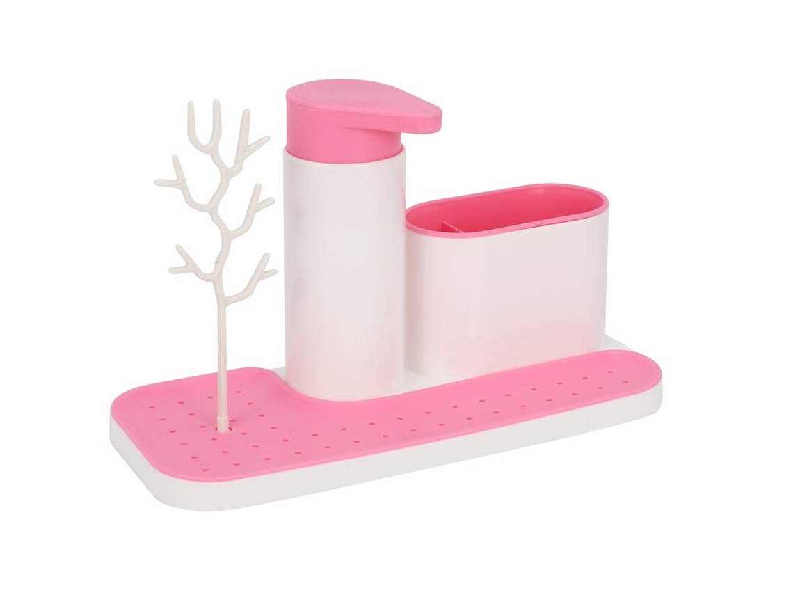 Suporte Para Escorredor De Louça, Recipiente Detergente, Esponja, Prateleira Guardar Pratos, Organizador Automático Pia E Banheiro ()