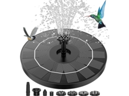 Bomba Solar Flutuante Para Fonte Externa Com 6 Bicos Para Banho De Pássaros, Aquário, Fonte De Jardim Zeuxo (1 Unidade)
