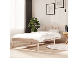 Vidaxl Estrutura de Cama Solteiro 90x190 Cm Madeira Maciça