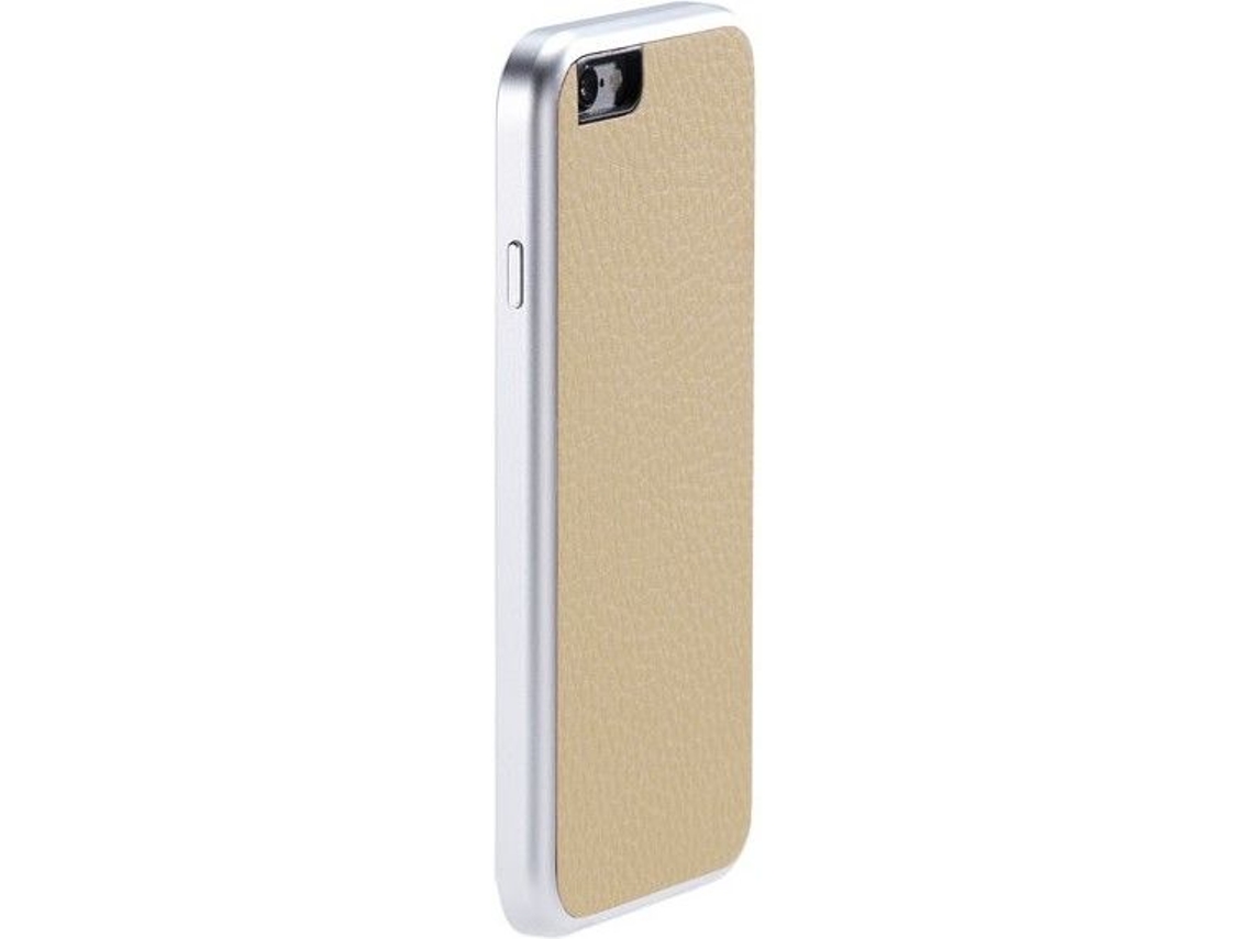 Capa iPhone 6, 6s, 7, 8 JUST MOBILE AluFr Leather Dourado