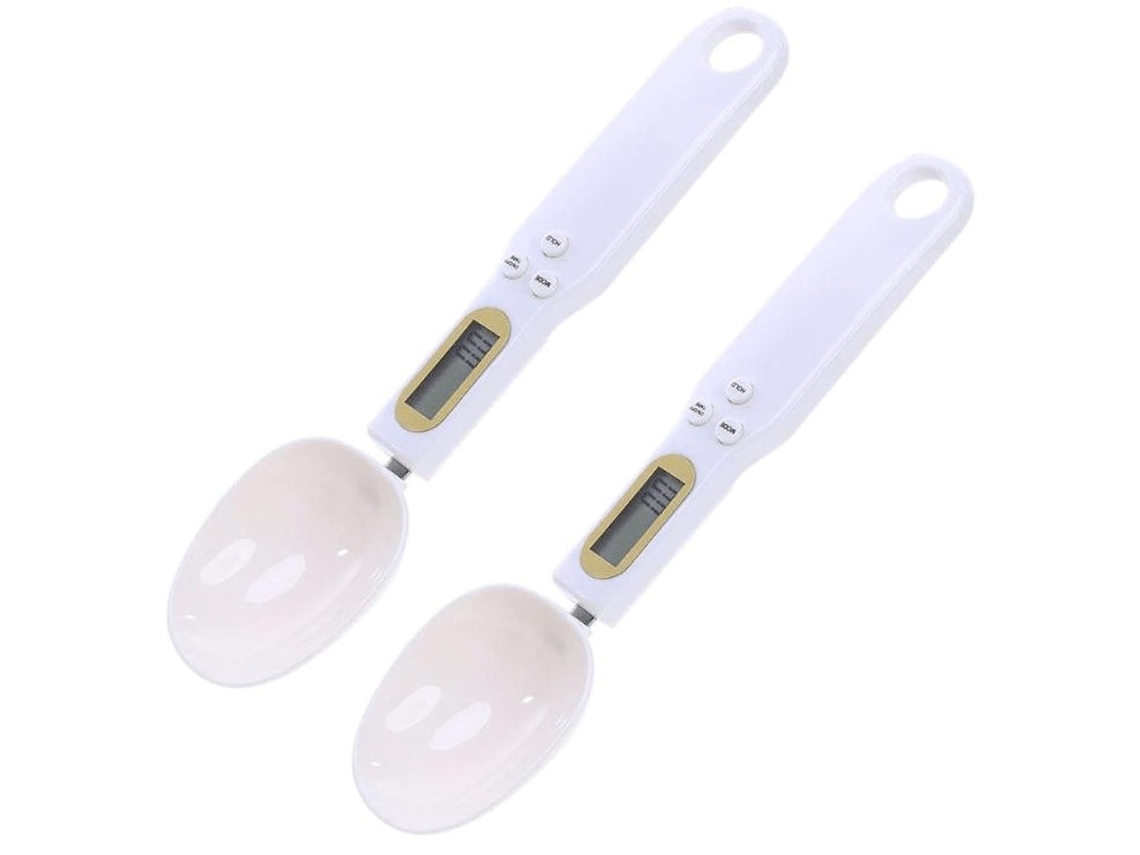 Conjunto de 2 Colheres Medidoras Digitais Ing com Conversor de Frequência para Cozinha e Confeitaria AQUAFORGE