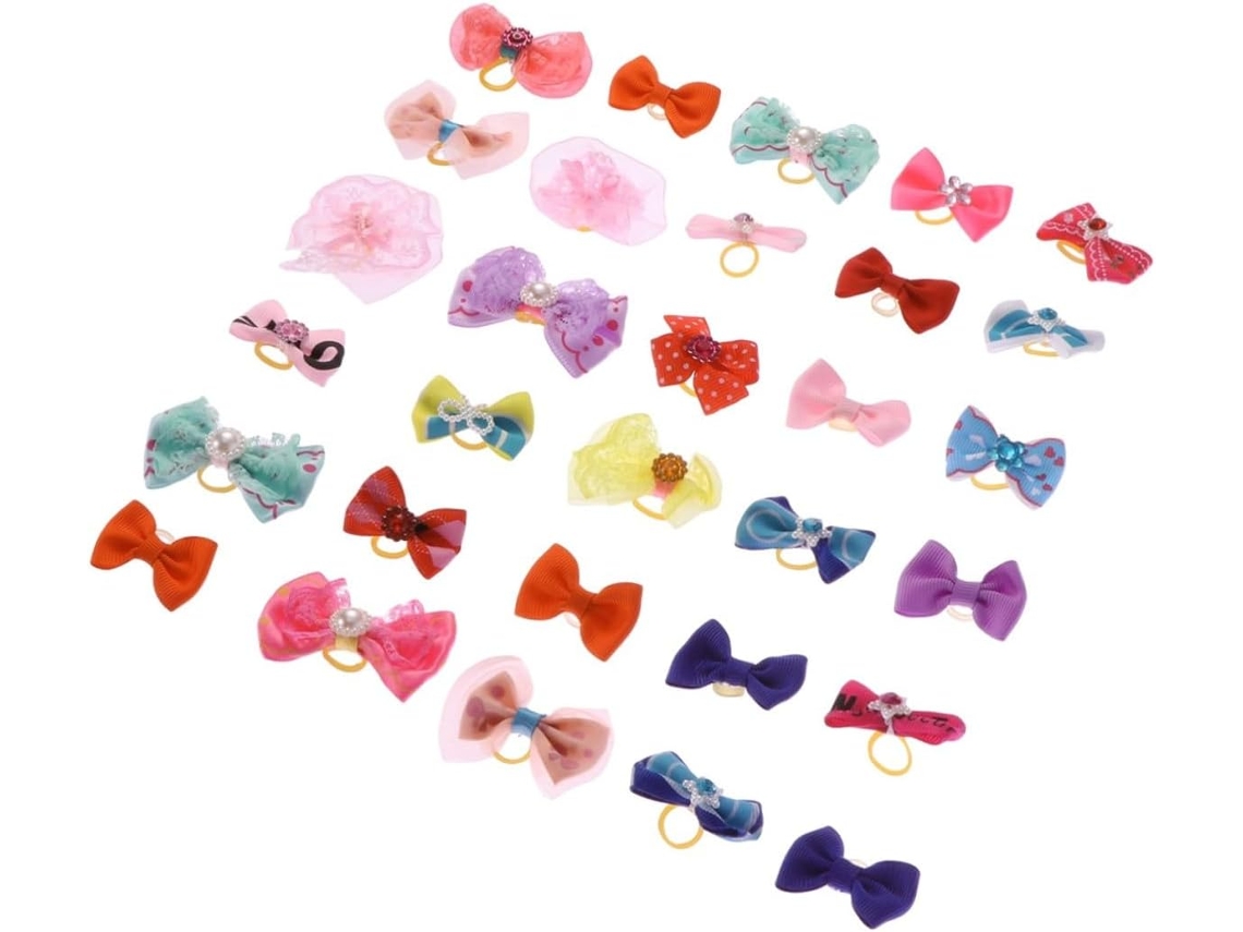 60 Unidades De Elásticos Cabelo Cães