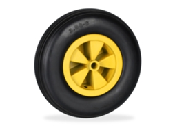 Relaxdays Roda De Carrinho 3.50-6, Borracha Maciça, Jante Plástica, Roda Sobressalente, 100 Kg, Preto/amarelo