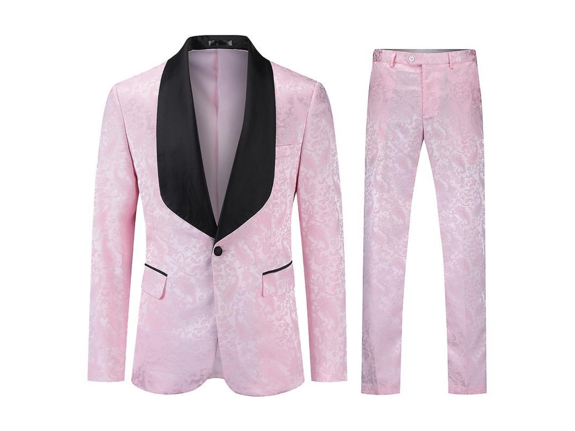 2026 traje Mystdiy para Homem 2 Peças Blazer e Calças Estampadas 1 Botão para Casamento