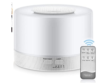 Difusor de Aromas VANJL 500Ml Humidificador Branco Controle Remoto