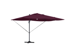 Conjunto 1 Parasol Outdoor Vidaxl Vermelho Poliéster (351 X 250 X 253 Cm)