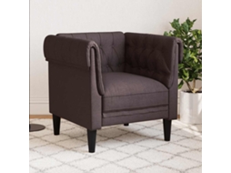 Vidaxl Sofá Chesterfield Tecido Castanho-escuro