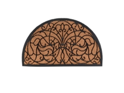 Capacho Semicircular De Fibra De Coco Com Base Antiderrapante