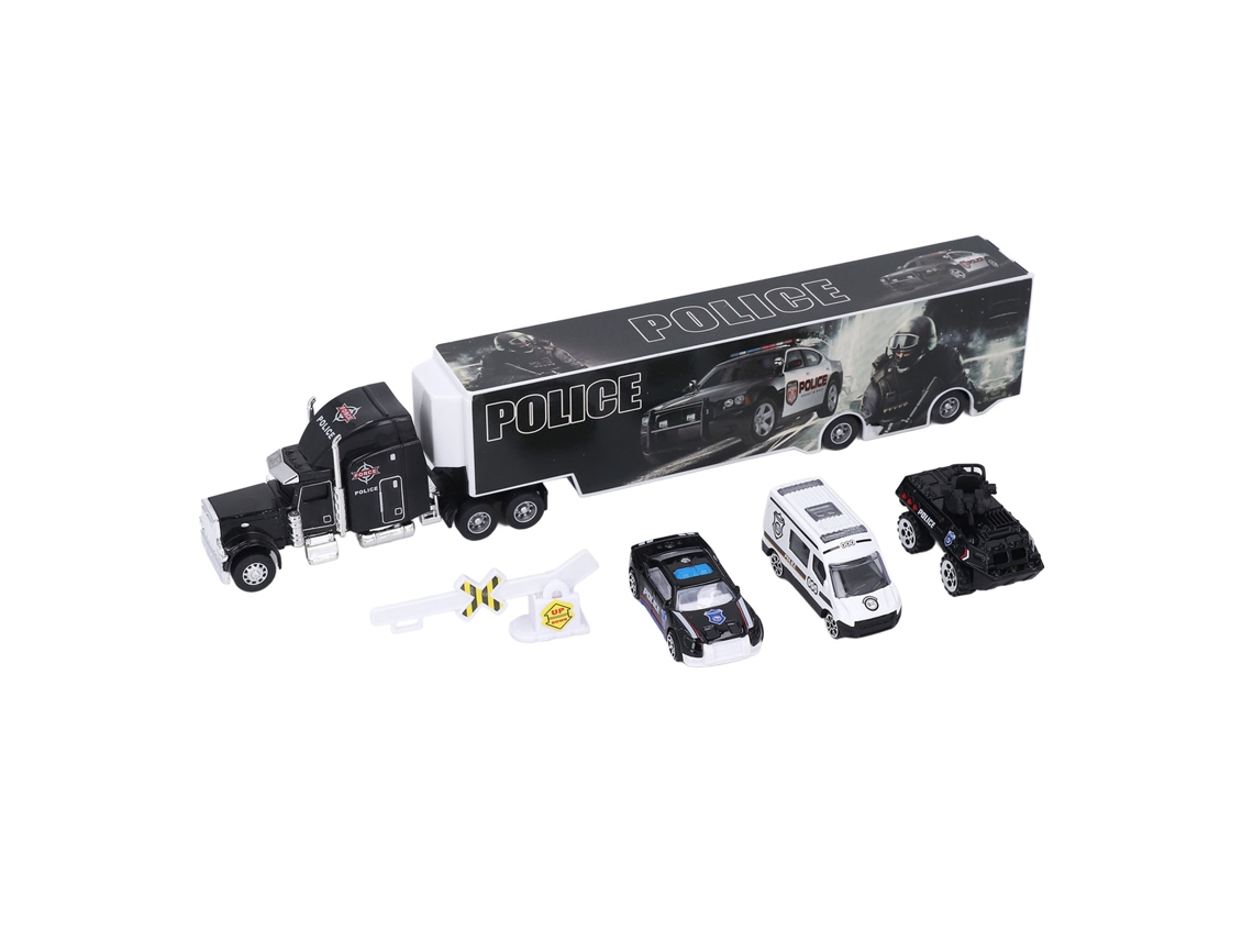 Primerox carrinho Transportador com 3 Carros de Resgate de Liga Metálica Brinquedo Infantil