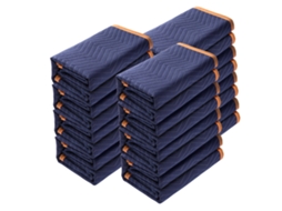 VEVOR Cobertor Móvel 80 X 72 Peso 35Lbs /Dz 12 Pacotes Algodão Reciclado e Cobertor de Embalagem Não Tecido Azul/Laranja