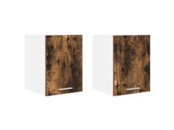 Conjunto de Armário Suspenso com Porta 2 Pcs Carvalho Defumado e Branco MAISON EXCLUSIVE