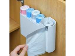 Organizador de Sacos Lixo Parede com Dois Compartimentos, Caixa de Armazenamento em Plástico Abs para Porta Armário BRILVIBERA