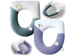 Funda De Assento De Inodoro 2 Pack Universal Impermeável Suave E Quente Com Alça Suspensa Lavável Reutilizável