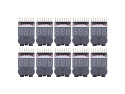 10 Testadores Tensão Bateria Lipo 1-8s Display Digital Alarme