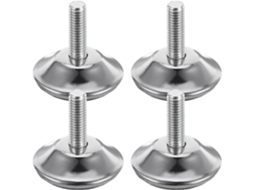 Conjunto De 4 Niveladores Móveis Com Altura Ajustável, Em Aço Inoxidável Cromado Antiderrapante, Para Calçados