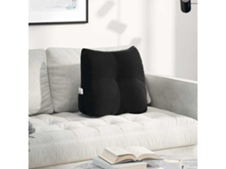 Vidaxl Travesseiro Para Costas Preto 45 X 24 X 50 Cm Veludo
