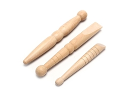 3pcs Bastão De Massagem De Madeira Para Pontos Reflexivos E Relaxamento Muscular