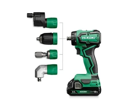 Chave de fenda 18v Ds18ddqwrz 55nm 2x2.0ah Bl Cabeças intercambiáveis Hitsystem Hikoki