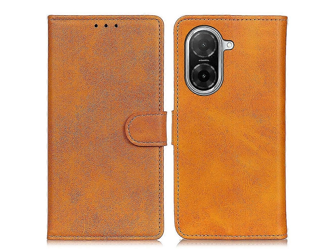 Capa Tkdaddy Para Xiaomi Redmi A5 Nfc (eu) (173,45 X 79,35 X 8,45 Mm) Com Textura De Couro Bovino E Suporte Tipo Carteira, Marrom