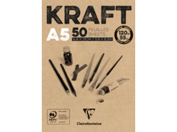 Bloco de Papel de Desenho CLAIREFONTAINE Kraft Din A5 120 G/Sqm