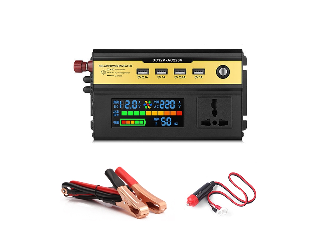 Inversor de Energia 3000w Carro 12v para 220v com Tomadas AC e 4 USB