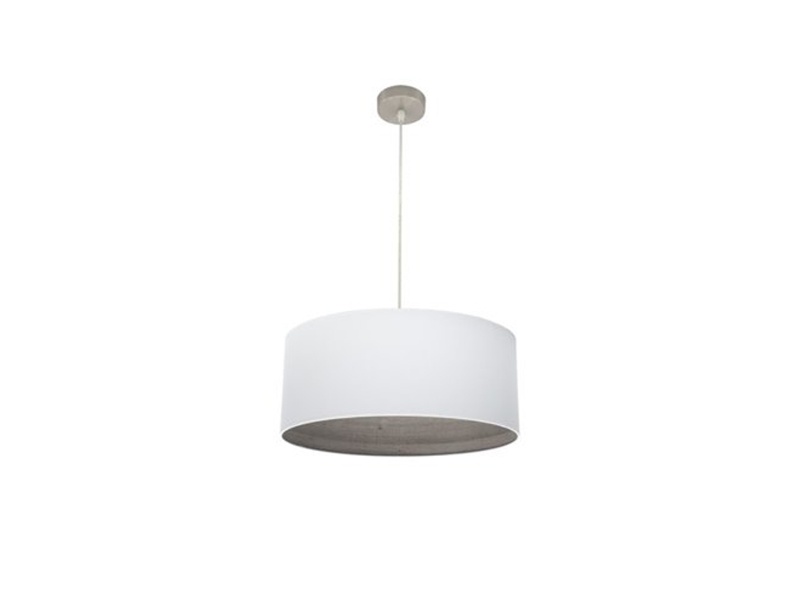 Pingente Tatiana 1Xe27 Níquel/Madeira Branca Cinza Regx50X50 Cm FABRILAMP