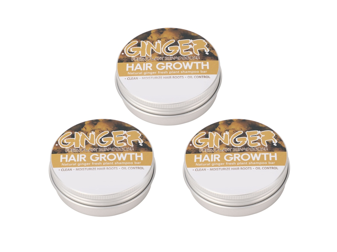 3pcs Barra De Shampoo De Gengibre Para Crescimento Capilar Limpeza Hidratação Nutrição Raízes Controle De Oleo