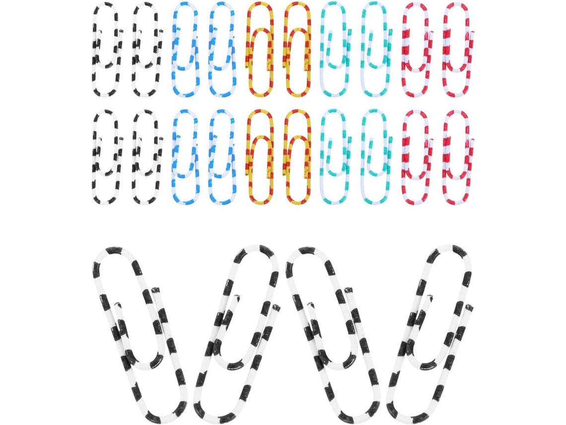 Kichvoe 100 - Clips de Papel Pequenos em Aço com Estampa de Zebra, Fáceis de Transportar e Armazenar para a Mesa de Estudos