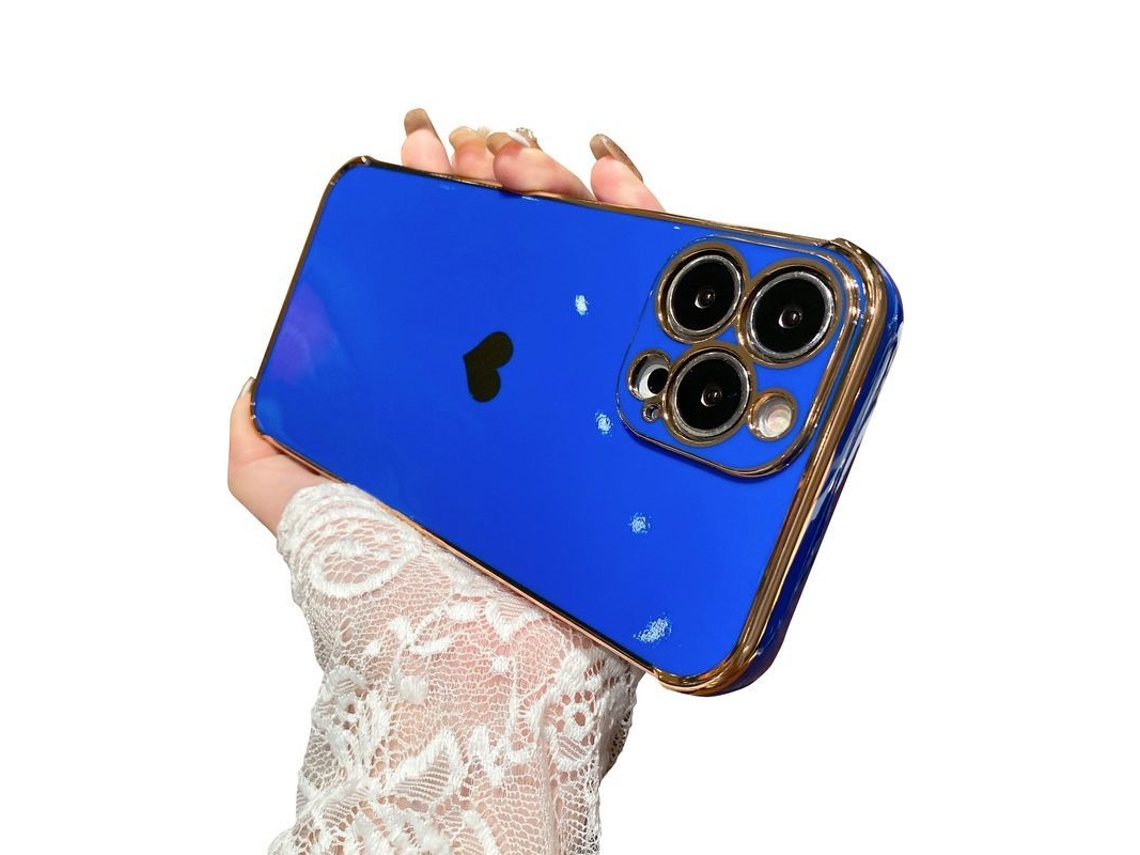 2026 capa para Iphone 13 Pro Max 6.7 Polegadas, Capa de Coração de Luxo com Plating para Mulheres Klein Bl Cag