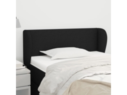 Vidaxl Cabeceira De Cama C/ Abas Tecido 93x23x78/88 Cm Preto