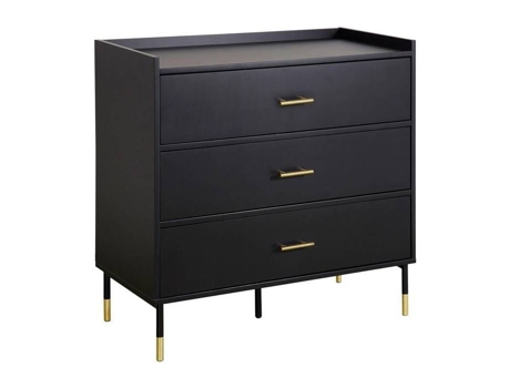 Commode Tedy Preto 3 Gavetas Atmosphera Criador De Interiores Preto Atmosphera Créateur Dintérieur