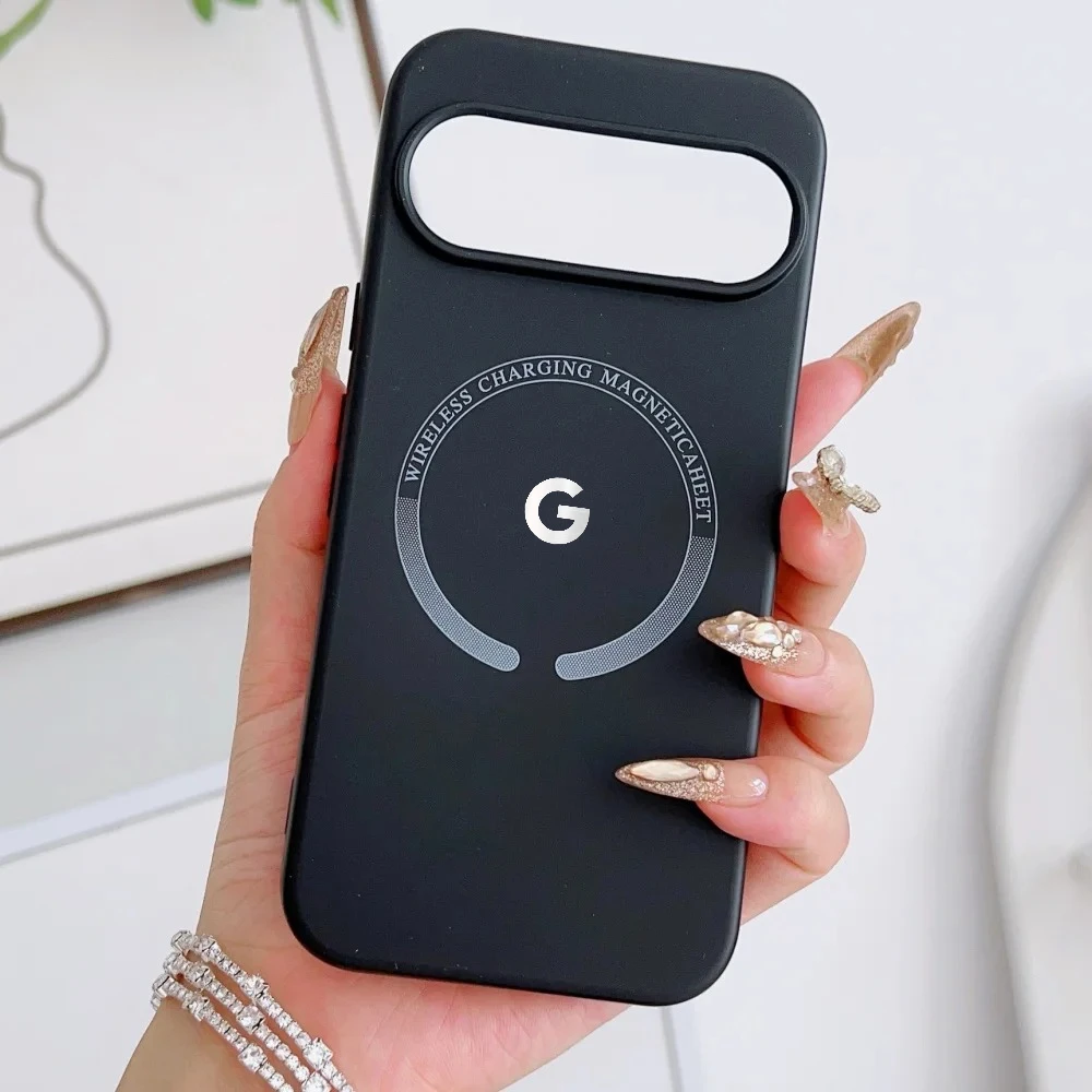 (preto, Google Pixel 6) Capa De Celular Em Silicone Líquido, Macia Ao Toque, Compatível Com Carregamento Sem Fio Magnético.