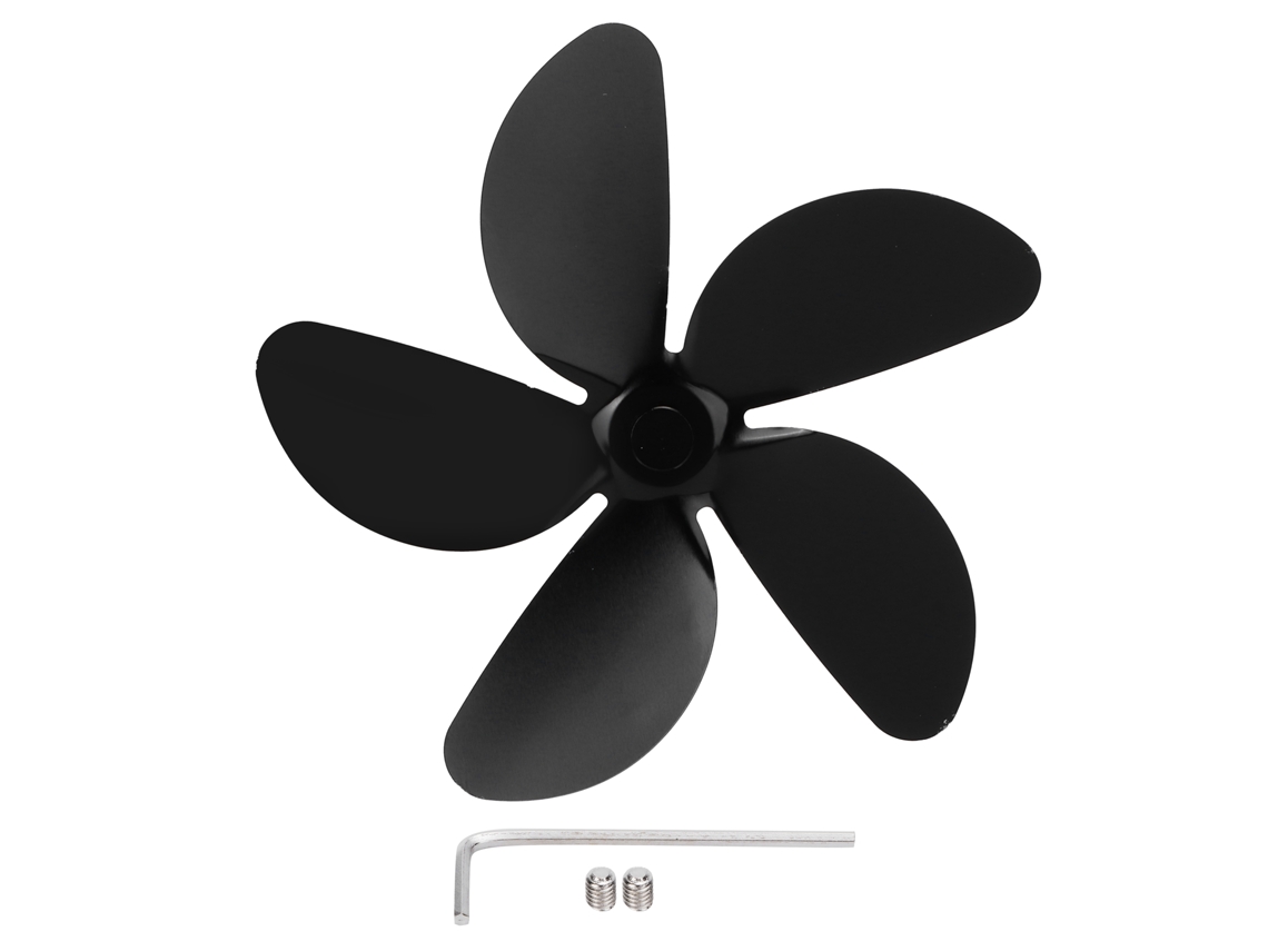 Fan de Calor Universal 5 Lâminas Alumínio Preto